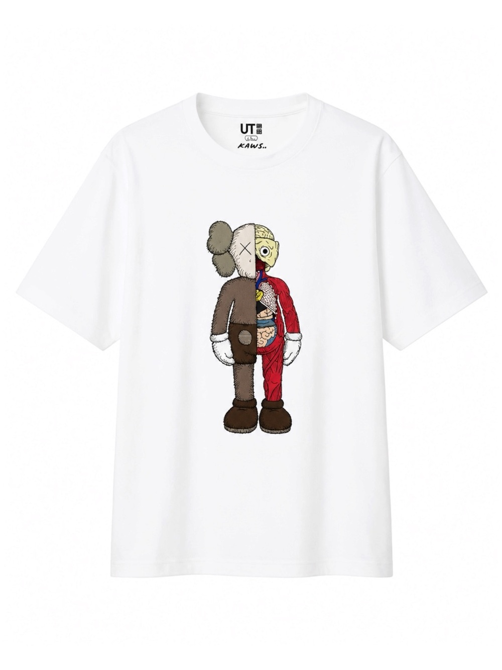 SS19 KAWS X UNIQLO FLAYED TEE IN WHITE SIZE LARGE - BNWT